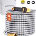 Stainless Steel Garden Hose 100 FT, Heavy Duty Expandable Water Hose, No-Kink, No Bite, Flexible Garden Hoses for Yard, RV, Car
