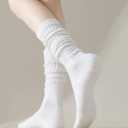 WANDER Womens Slouch Socks Soft Thin Lightweight Anti-blister Cotton Sock Girls Retro Scrunch Boot Socks Size 5-11 (S)