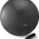 Amazon Basics Anti-Burst Exercise Ball with Pump, 23-26" Diameter (DIA (23-26 inches/58-66 cm), Black)
