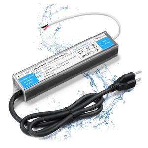 LED Driver 100 Watts Waterproof IP67 Power Supply 85V-265V AC to 12V DC Converter,Quiet and Small LED Transformer Low Voltage Output with 3-Prong Plug 3 Feet Cable for LED Light Strip, Outdoor