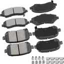 cciyu D1327 D1326 Front & Rear Ceramic Brake Pads 2008-2012 For Chrysler Town & Country,2008-2012 For Dodge Grand Caravan,2009-2013 For Dodge Journey,2012 For Ram C/V,2009-2012 For Volkswagen Routan