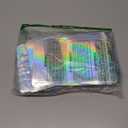 100 Pieces Holographic Resealable Mylar Holographic Bags Food Storage Smell Proof Bags with Front Window Packaging Pouch for Cookies Sample Jewelry Snack,5.12 * 8.27 inches