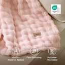 Bedsure 3D Fleece Bubble Blanket for Couch - Pink Throw Mothers Gifts Day Cute Blanket for Sofa Bed Room Decor - Luxury Soft Cozy Spring Birthday Gift for Women Girls, Lightweight, Light Pink, 50"x60"