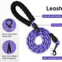 IVY&LANE No Pull Dog Harness for Medium Dogs, Dog Vest Harness with Leash, Safety Belt and Storage Strap, Fully Adjustable Harness, 360 Reflective Strip, Soft Handle (Purple, M)