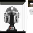 NONEMEY Clear Acrylic Display Case with Remote Control Light for Collectibles, Dustproof Model Showcase Organizer Box, Display Case for Collectibles (7.8x7.8x9.8inch,20x20x25cm)