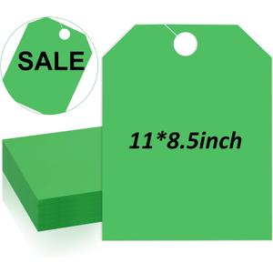 50pcs 8.5 * 11in Car Mirror Hang Tags - Blank Rearview Mirror Parking Pass - Yellow, Green