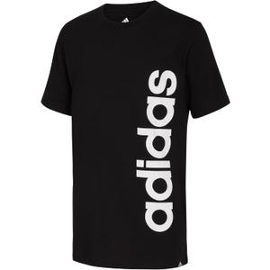 Adidas Boys Short Sleeve Linear Logo T-Shirt (Medium, Black Core)