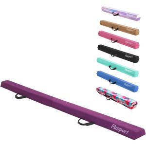 FBSPORT 8ft Balance Beam: Folding Floor Gymnastics Equipment for Kids Adults,Non Slip Rubber Base, Gymnastics Beam for Training, Practice, Physical Therapy and Professional Home Training (Purple)