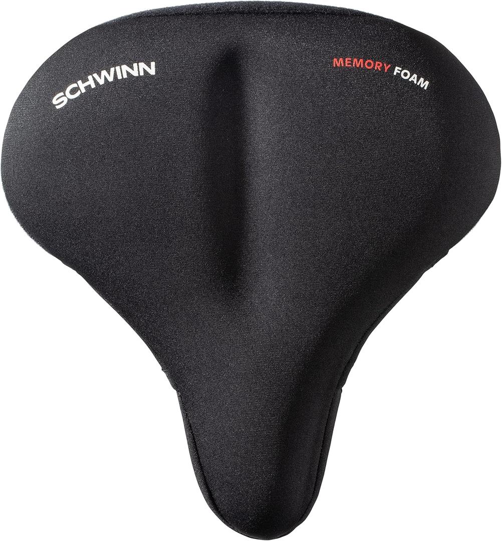 Schwinn Cruise Memory Foam Dual Strap Bike Seat Cover, Saddle Cover for Extra Comfort, Soft, Weather-Resistant Memory Foam, Dual Straps Attach Quickly to Most Adult Cruiser Bike Seats
