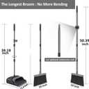 Broom and Dustpan Set for Home, Office, Indoor&Outdoor Sweeping, Stand Up Broom and Dustpan (Black&Gray)