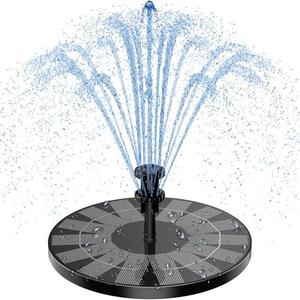 AISITIN 3.5W Solar Bird Bath Fountain Pump, Solar Fountain Pump for Bird Bath with 6 Nozzles, Solar Powered Water Fountain Pump for Garden, Ponds, Pool, Fish Tank, Aquarium and Outdoor, Black