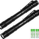 LE LED Pen Flashlights, Lightweight, Mini, Waterproof Pocket Flashlight with Clip, 2 Pack Small Flashlights for Inspection, Work, Emergency