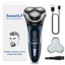 Electric Razor for Men-SweetLF [New]Electric Shaver for Men (Plus 3 Blades), Rechargeable/ IPX7 Waterproof/ LED Display/ Cordless Floating Head Men’s Electric Shavers with pop-up Beard Trimmer