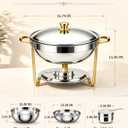 4 Pack 6QT Round Stainless Steel Chafing Dishes for Buffet | Chafing Dish Set with Rolled Edges, Water Pan, Food Warmers for Party Buffets, Birthdays, Holiday Parties, Events, and Weddings