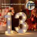 Warm White LED Light Up Number 13, 13th Birthday Decor for Girls & Boys,Table Centerpieces & Backdrop Wall Dcor,Lighted Marquee Sign for 13th Wedding Anniversary,Birthday Gift for Her Him