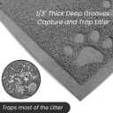 Andalus Small Cat Litter Mat, Pack of 1 - Waterproof, Non-Slip & Easy to Clean Cat Litter Box Mat for Extra Efficient Pet Litter-Trapping, Grey (15.75 X 11.75)