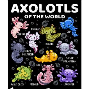 Axolotl Gifts for Boys Girls Teens Axolotl Lovers - Cute Axolotls of The World Plush Blanket - Super Soft Warm Fuzzy Cartoon Animal Throw Bedding Sheet 50" X60" Decor for Couch Sofa Birthday Bed Room
