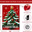 Merry Christmas Flags for Outside 28x40 - Large Christmas House Flags Double Sided - Big Xmas Outdoor Flag Decorative