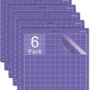 Gwybkq Cutting Mat, Compatible with Cricut Explore Air 2/Maker 6 Pack Strong 12x12 Purple Adhesive Sticky Non-Slip Cut Mats for Silhouette Cameo 4/3/2/1 Replacement Accessories for Crafts