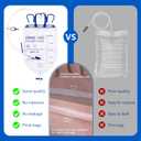 Urinary Drainage Bag 2000ml Catheter Bags, 10 Pack Professional Urine Bags for Men with Anti-Reflux Valve, 48" Tube Drainage, Adjustable Clips & Hanging Hook