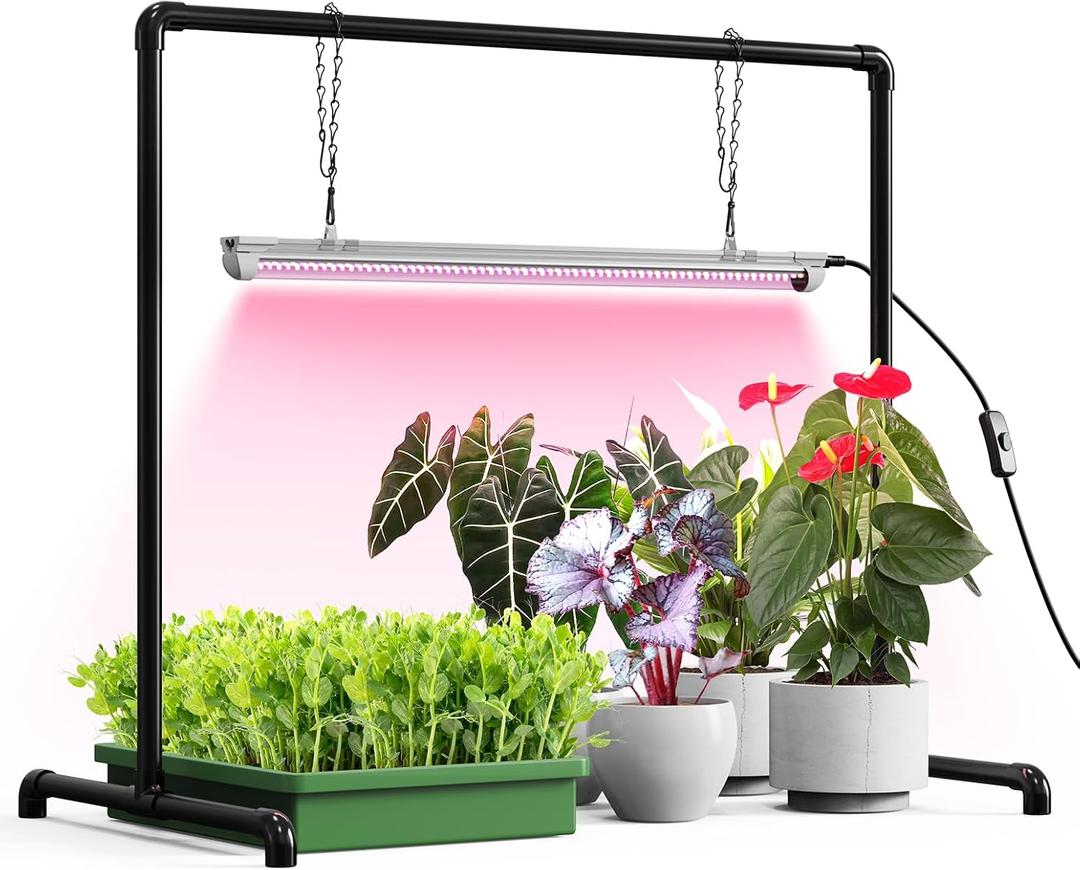 2ft Tabletop Grow Light Stand for Indoor Seed Starting | 24W Full Spectrum LED Plant Light, Height Adjustable, for Seedlings, Succulents, Microgreens, Large 29.5x18.3x26.0in