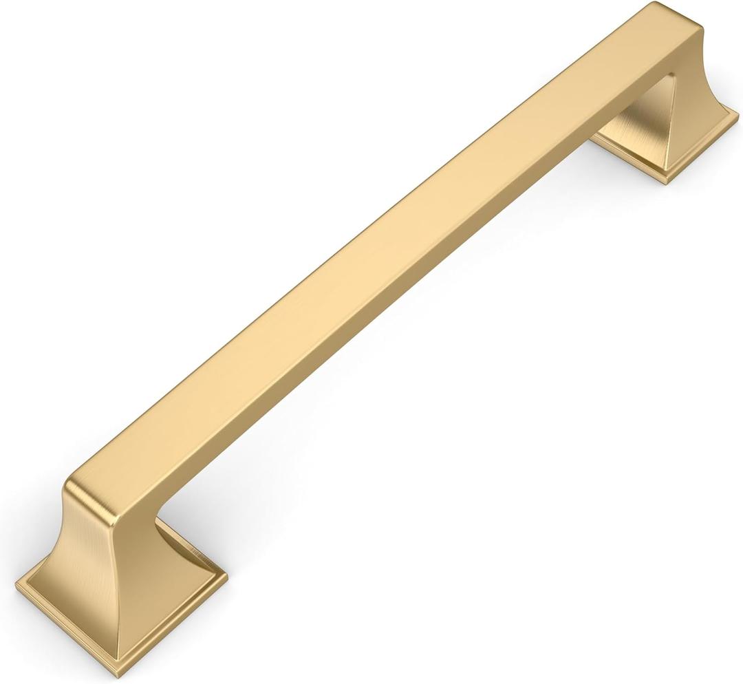 Amerdeco 10 Pack Champagne Bronze Cabinet Pulls - 5 Inch(128mm) Hole Center Cabinet Hardware for Bathroom & Dresser