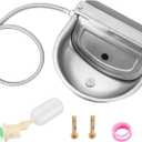 MAOPINER Stainless Steel Water Dispenser for Dog, Dog Drinking Water Bowl, Water Trough Waterer Dispenser for Livestock, Self-Filling Trough with Float Valves and Pipe Hose (with Drain Hole)