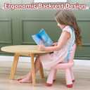 KidBloom Toddler Chair, Reinforced Kids Chair, Dinosaur Plastic Child Chair for Toddlers 13 with Supportive Backrest, Pink