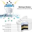 Hskyhan Alkaline Water Filter Cartridge - Replacement Pitcher Water Filters, Improve PH, 7 Stage Filteration System To Purify, 6 Pack