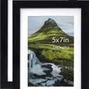 Picture Frames 5x7 Black Photo Frames Display 4x6 Pictures with Mat for Desk or Wall Decor, Set of 2