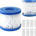 8 Pack Type VI Spa and Hot Tub Filter Replacement Cartridge for Lay-Z-Spa, Coleman SaluSpa 90352E 58323 90427E, Detachable Pool Filter Cartridge, Inflatable Hot Tub Filters Replacements