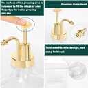 Coffee Syrup Dispenser for Coffee Bar, Clear Glass Syrup Bottles with Pump, Refillable Maple Syrup Storage, Coffee Station Accessories and Organizer, 500ml, Set of 2 + Tray (Gold)