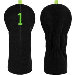 Craftsman Golf Custom Hook-and-Loop Black Golf Club Driver Headcover Cover Easy to Attach Patch