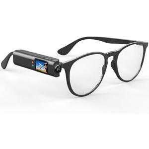 Hands-Free POV Sports Camera for Glasses 2.7K HD, 110 Degree Wide Angle Mini Body Cam with Glasses, Wearable Cam Wifi APP Connection, First-Person View Camera for Traveling Cycling Vlogging(Ink)