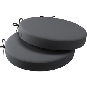 AAAAAcessories Outdoor Seat Cushions for Chairs, Waterproof, Fade-Resistant Patio Furniture Replacement Cushions, 15" x 15" x 2", Set of 2, Dark Gray