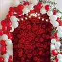 Red Rose Backdrop Vintage Romantic red Floral Photography Background for Wedding Party Anniversary Bridal Shower Birthday Party Valentine's Day Decorations Photo Booth Props (5X7FT)