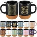 FillTouch 12 Set Christian Mugs Gifts for Father's Day Bulk Ceramic Coffee Cups with Bible Verses Appreciation Gifts for Men Women Employee Coworker Church Office, 15 oz (Colorful)
