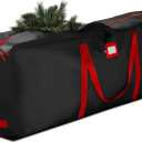 ZOBER 600D Oxford Fabric Christmas Tree Storage Bag - Fits 7.5 Ft Artificial Trees - Tear Proof Waterproof Christmas Tree Bag For Storage Box For Xmas - Strong, Durable Handles - Card Slot - Black
