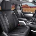 Seat Covers for 2015-2025 Ford F150 SuperCrew & 2017-2025 F250/F350/F450 Super Duty Crew Cab Pickup XL XLT Lariat King Ranch | Custom-Fit Front Seat Covers(Black)