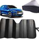 GWUSKDT Car Sun[Shade], Sun Protector,Foldable Front Window Shade-Thicken 5-Layer Bubble for Auto Windshield UV Protection and Heat Reflector 58"x 27.5" (Black)