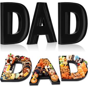 Mifoci 13. 7" Dad Cardboard Letter Set for Charcuterie Father's Day Party Birthday Gift and Anniversary Black Fillable Paper Mache Chocolate Candy Black
