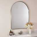 ANDY STAR 30x40 Brushed Nickel Arched Mirror, Brushed Silver Bathroom Mirror, Arched Vanity Mirror for Wall, SUS304-Anti-Rust, Tube Frame, Wall-Mounted Vertical 1 Deep