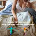 Bedsur Fleece Blankets Queen Size for Bed - GentleSoft Warm, Cozy, Soft & Thick Blanket for Winter, Heavy 500Gsm Anti-Static Design, Ideal for Couch & Sofa, Cream, 90x90 Inch