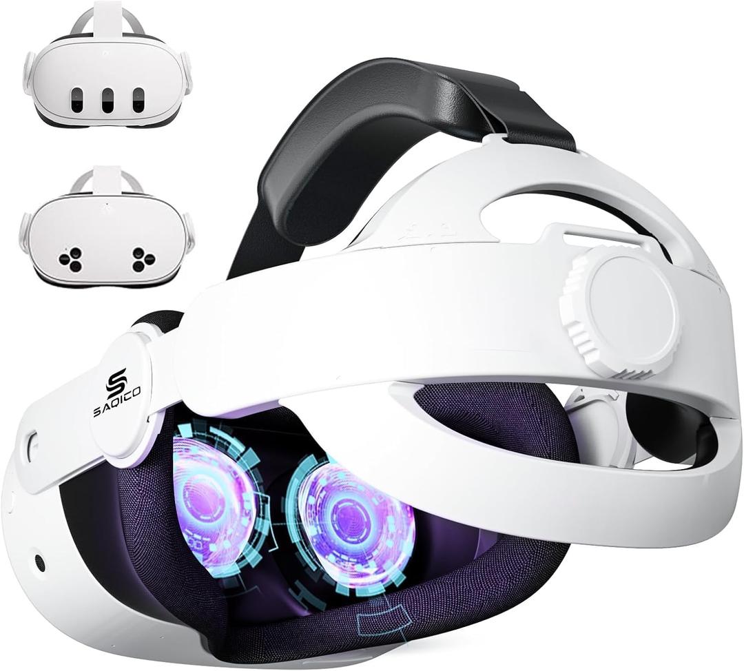 Saqico Head Strap for Meta Oculus Quest 3S/ Quest 3, Pressure-Free Elite Strap Accessories Replacement, Adjustable Headband Soft Cushion VR Headset Enhanced Comfort & Balanced Fit for Longer Immersion