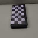 2-in-1 Chess Set and Magnetic Checkers Set - Foldable 13-inch Travel Board Game, Durable Plastic, Puzzle and Strategy Toys for Kids and Adults (Black and White)