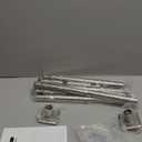 Brushed Nickel Tension Curtain Rod Adjustable Shower Curtain Rods 30-76 In Spring No Drilling or Screw Installation Shower Rod for Bathroom Shower Bar for Closet Kitchen with Brackets