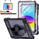 Ezanmull for iPad (A16) 11th Generation 2025 / 10th Generation 2022 Waterproof Case, [Built-in Screen Protector] [IP68 Waterproof] [Military Drop Proof] Heavy Duty Shockproof Protective Cover, Black