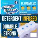 2 x Magic Eraser Sponges 4 Pack  Thick Melamine Cleaning Sponges for Walls, Kitchen, Bathroom & Floors  White Magic Sponge Eraser Pads for Heavy Duty Multi-Purpose Cleaning