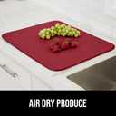 GORILLA GRIP Ultra Water Absorbent Microfiber Dish Drying Mat 2 Pack, Quick Dry Thick Mesh, Slip Resistant Pad for Sink Dishes or Under Rack, Kitchen Counter Accessories, Machine Wash, 18x16 Inch, Red