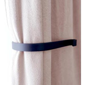 Curtain Holdbacks (Set of 2), Wall Mounted Drapery Tiebacks with Screws, Metal Decorative Window Drapery Holder Curtain Hook (Black)